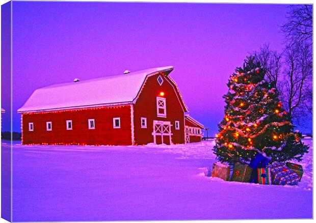 Christmas on the Farm Canvas Print by Dave Reede