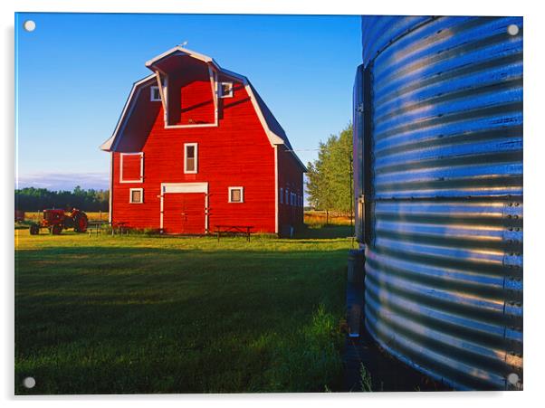 red barn Acrylic by Dave Reede