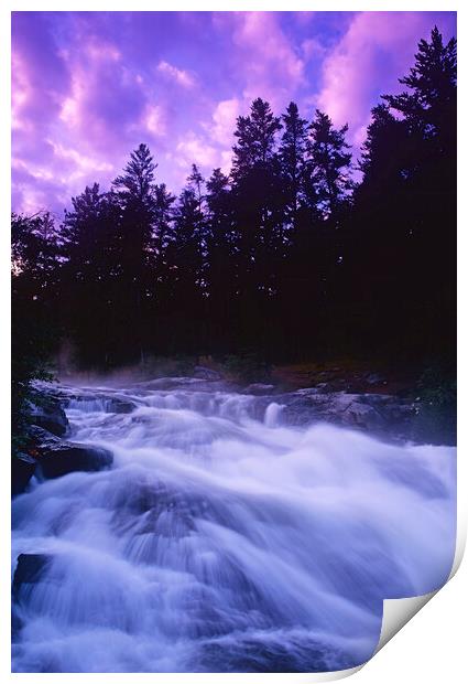 Waterfalls, Rushing River Print by Dave Reede