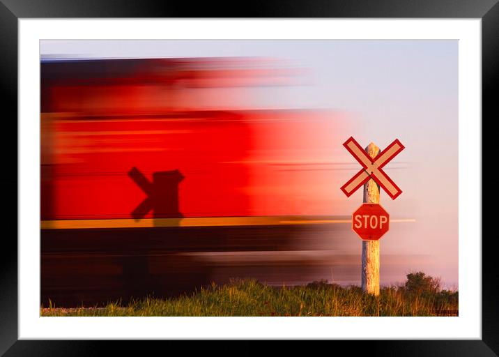 Speeding Train Framed Mounted Print by Dave Reede