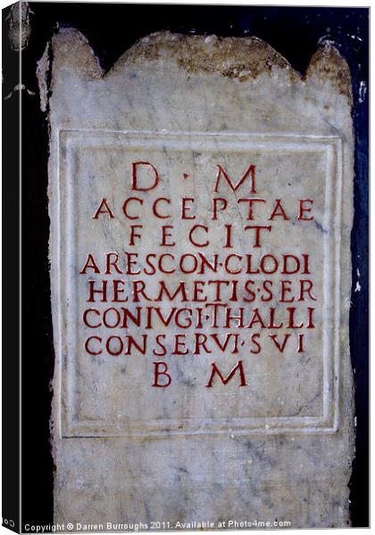 Roman tablet Canvas Print by Darren Burroughs