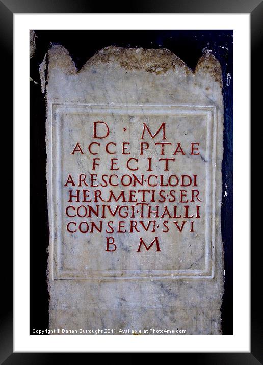Roman tablet Framed Mounted Print by Darren Burroughs