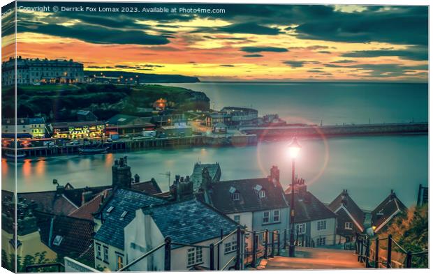 Whitby sunset Canvas Print by Derrick Fox Lomax