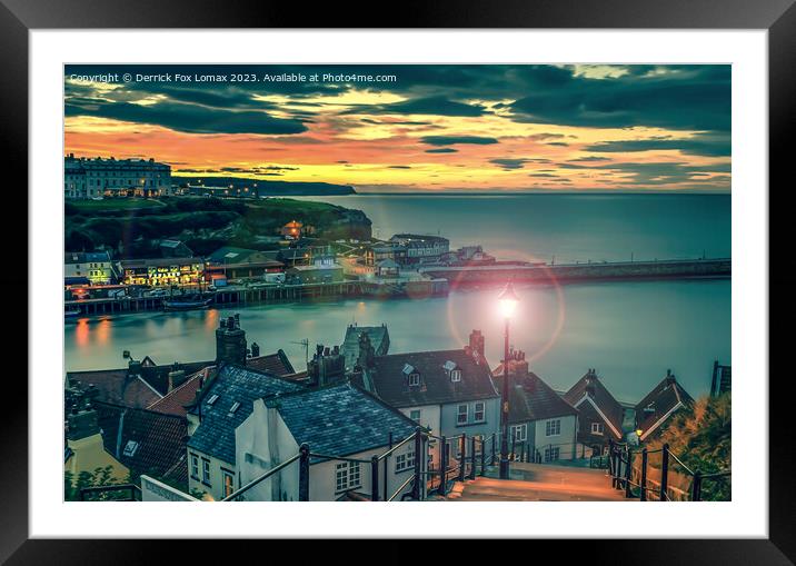 Whitby sunset Framed Mounted Print by Derrick Fox Lomax