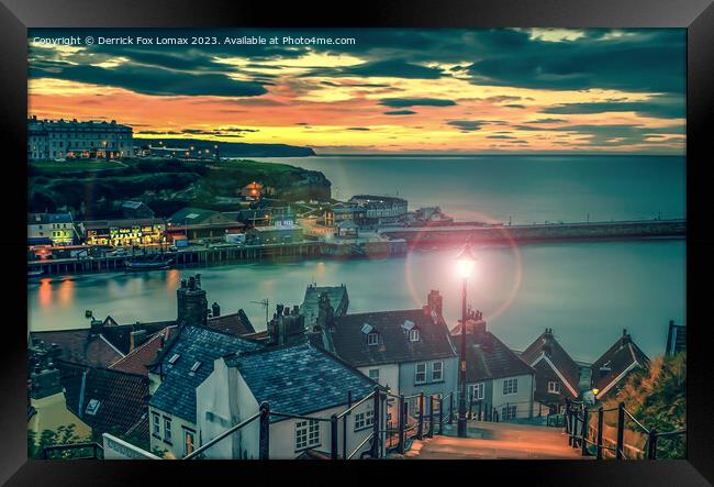 Whitby sunset Framed Print by Derrick Fox Lomax