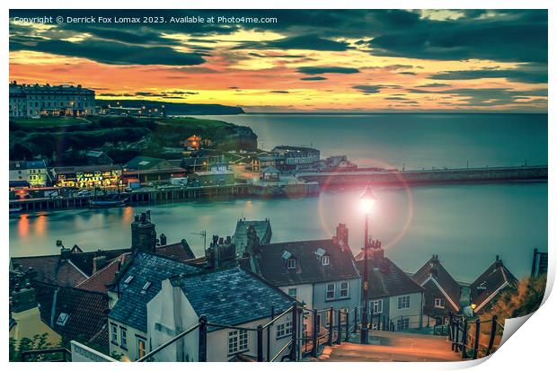 Whitby sunset Print by Derrick Fox Lomax