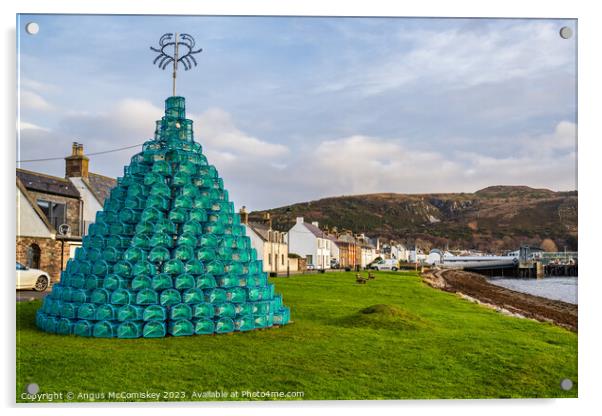 Creel Christmas tree on Ullapool seafront Acrylic by Angus McComiskey