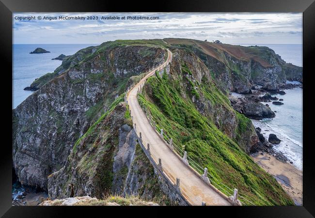 La Coupee, Sark, Channel Islands Framed Print by Angus McComiskey