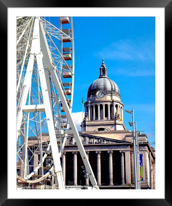 Nottingham town hall and big wheel. Framed Mounted Print by john hill