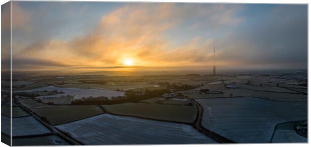 Emley Moor Winters Morning Canvas Print by Apollo Aerial Photography