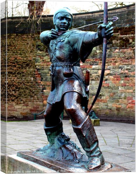 Robin Hood Statue, Nottingham Canvas Print by john hill