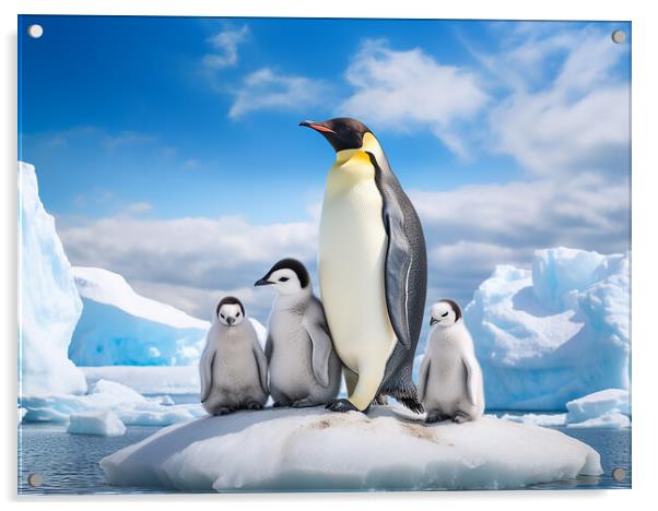 Emperor Penguins Acrylic by Steve Smith