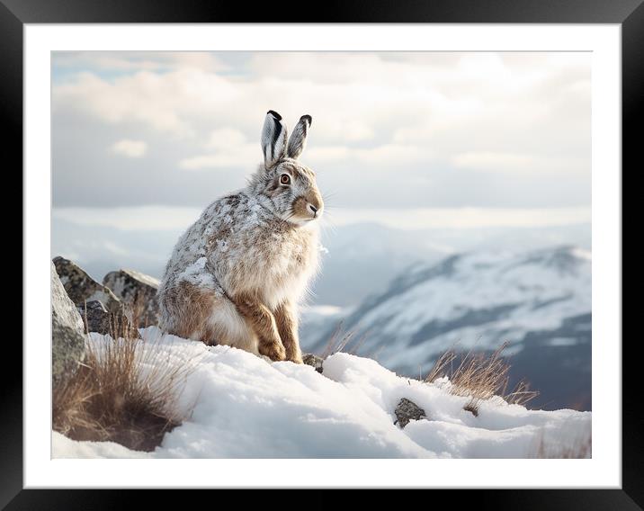 The Mountain Hare Framed Mounted Print by Steve Smith