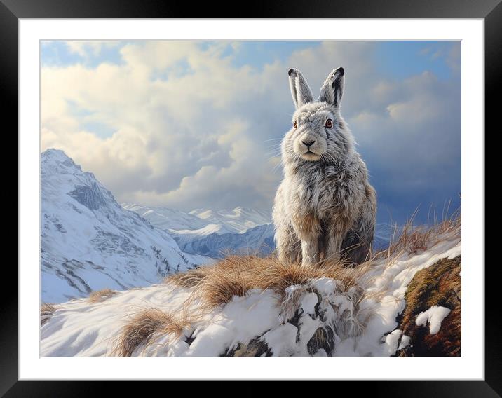 The Mountain Hare Framed Mounted Print by Steve Smith