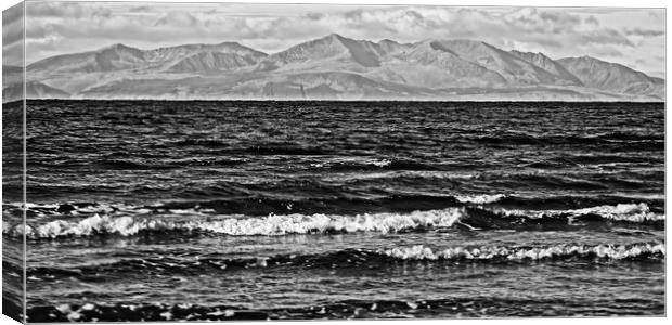 Troon view of Arrans`s mountains Canvas Print by Allan Durward Photography