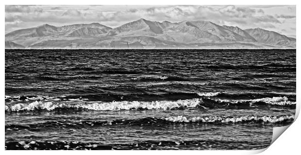 Troon view of Arrans`s mountains Print by Allan Durward Photography