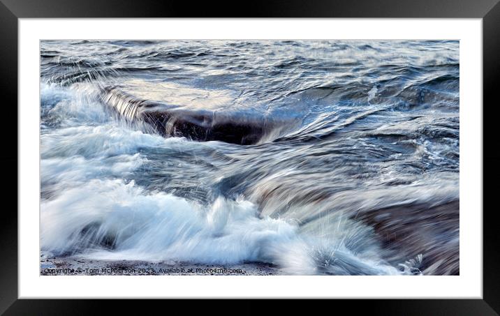 Sea on the Rocks Framed Mounted Print by Tom McPherson