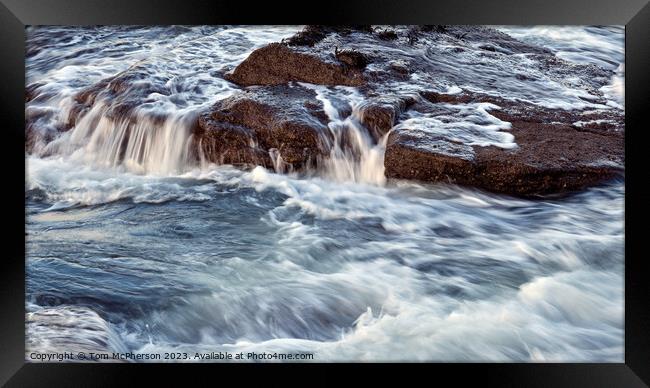 Sea on Rocks Framed Print by Tom McPherson