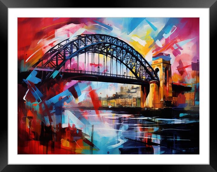 Tyne Bridge Abstract Framed Mounted Print by Steve Smith