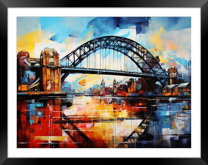 Tyne Bridge Abstract Framed Mounted Print by Steve Smith
