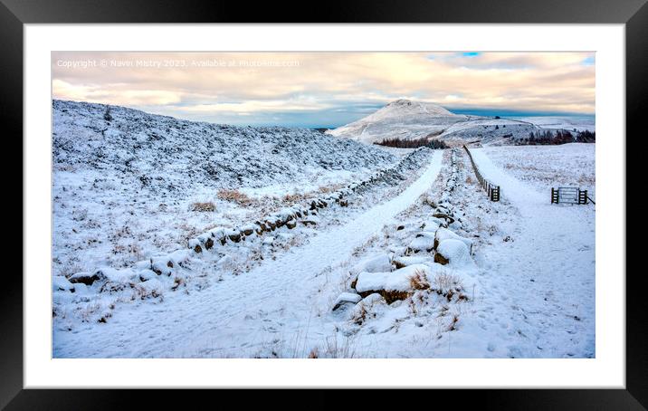 A winter scene looking towards East Lomond Hill  Framed Mounted Print by Navin Mistry