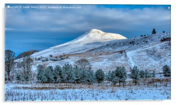 East Lomond in Winter Acrylic by Navin Mistry