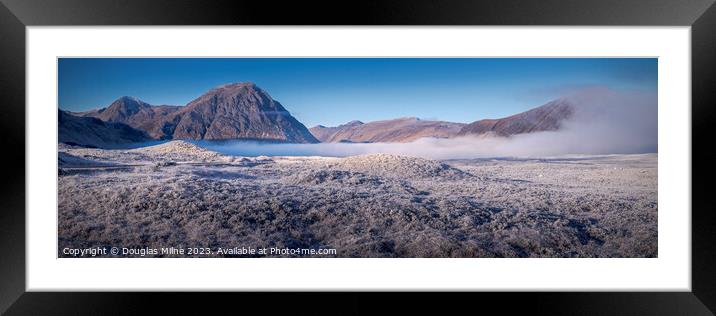 Buachaille Etive Mòr and the entrance to Glen Coe Framed Mounted Print by Douglas Milne