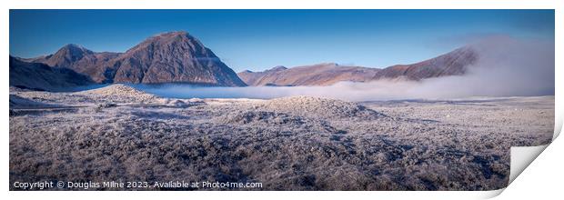 Buachaille Etive Mòr and the entrance to Glen Coe Print by Douglas Milne