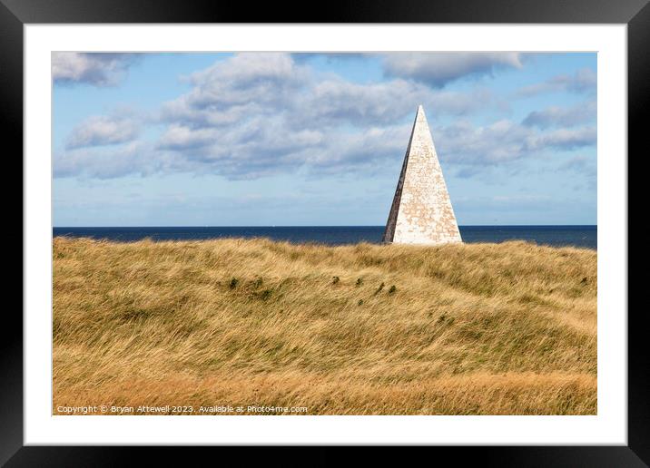 White pyramid Lindisfarne Framed Mounted Print by Bryan Attewell