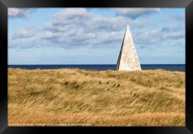White pyramid Lindisfarne Framed Print by Bryan Attewell