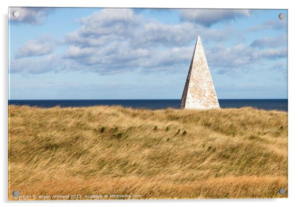 White pyramid Lindisfarne Acrylic by Bryan Attewell