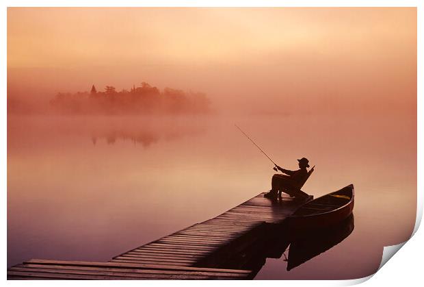Best Time For Fishing Print by Dave Reede