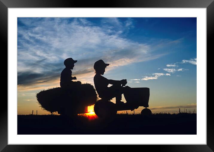 Helping With the Chores on the Farm Framed Mounted Print by Dave Reede