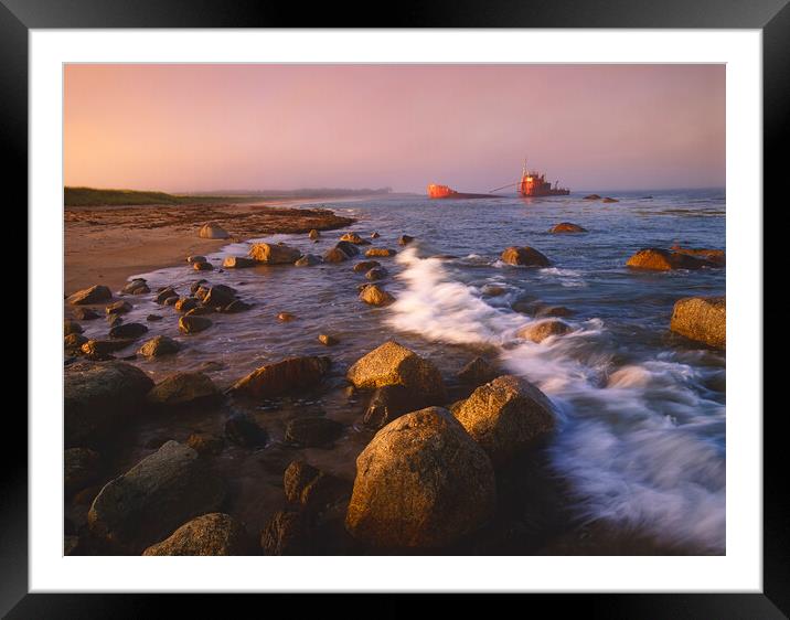 Ship Wreck Along the Atlantic Coast Framed Mounted Print by Dave Reede