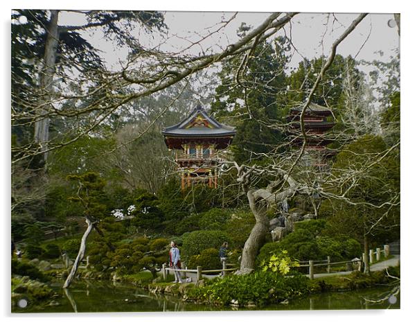 Japanese tea garden San Francisco Acrylic by radoslav rundic