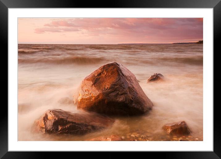Evening Surf Framed Mounted Print by Dave Reede