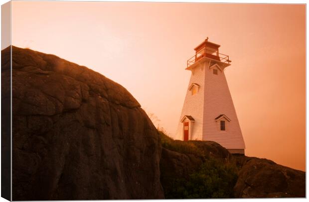 Lighthouse on a Cliff Canvas Print by Dave Reede