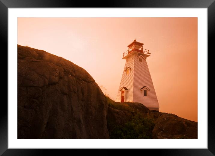 Lighthouse on a Cliff Framed Mounted Print by Dave Reede