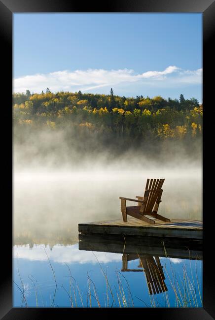 Autumn View From the Dock Framed Print by Dave Reede