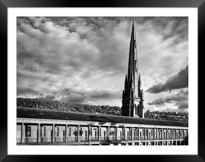 Halifax Piece Hall and Square Church Spire  Framed Mounted Print by Darren Galpin