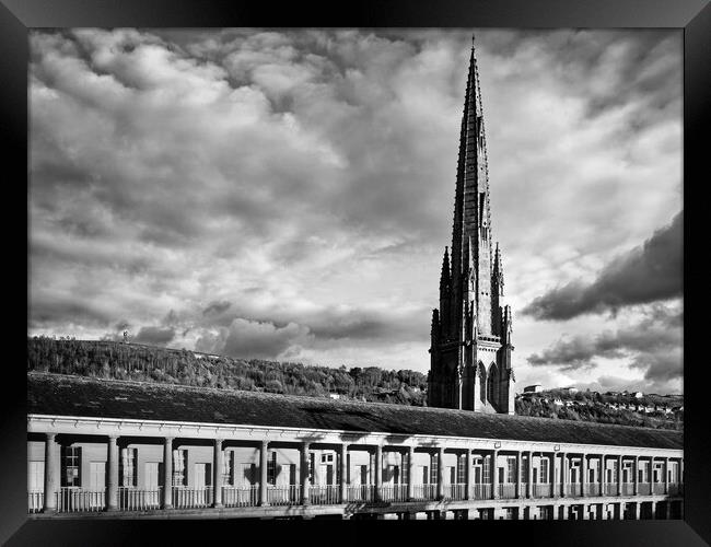 Halifax Piece Hall and Square Church Spire  Framed Print by Darren Galpin