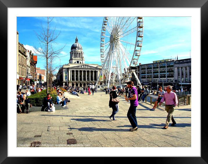 City square. Nottingham. Framed Mounted Print by john hill