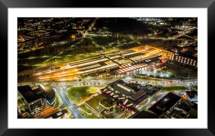 Sheffield Train Station Framed Mounted Print by Apollo Aerial Photography