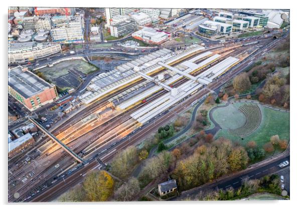 Sheffield Train Station Acrylic by Apollo Aerial Photography