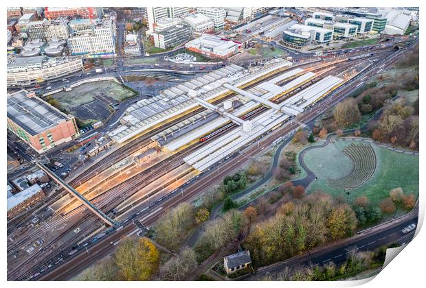 Sheffield Train Station Print by Apollo Aerial Photography
