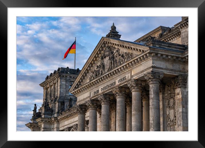 The Reichstag Pediment In Berlin Framed Mounted Print by Artur Bogacki