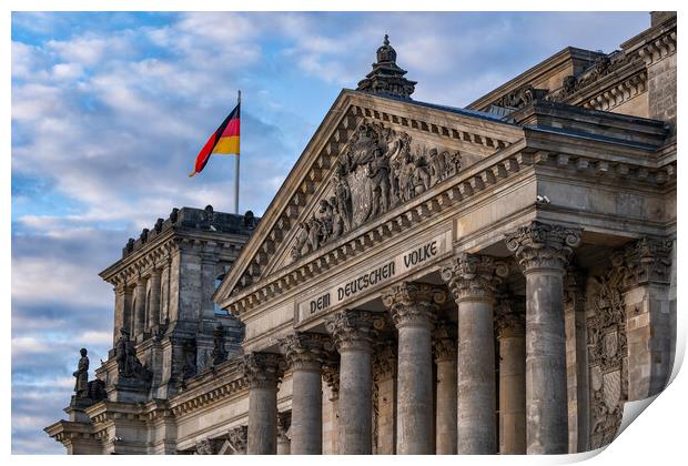 The Reichstag Pediment In Berlin Print by Artur Bogacki