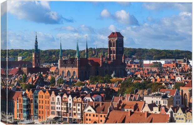 Gdansk Old Town Cityscape In Poland Canvas Print by Artur Bogacki