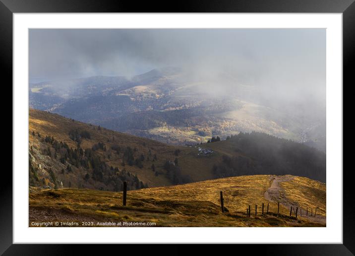 Le Hohneck, Misty Mountain View, France Framed Mounted Print by Imladris 