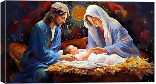 Nativity Scene  Canvas Print by CC Designs